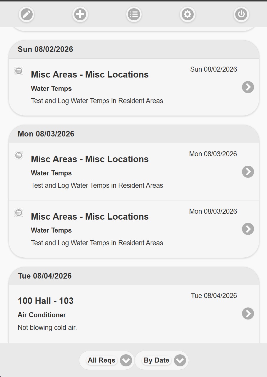 REQQER Mobile work list